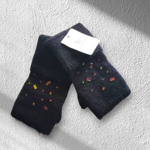 Fingerless Gloves With Colorful Crystal Gems by Fadivo